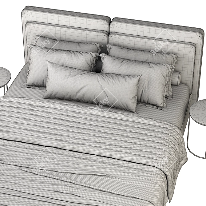 Luxury Tatlin Soft Bed Set 3D model image 3