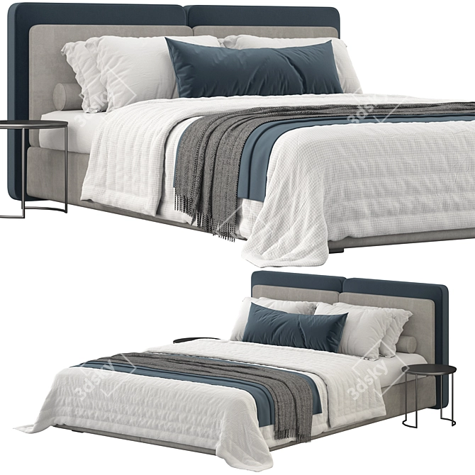 Luxury Tatlin Soft Bed Set 3D model image 4