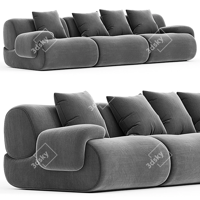 Modern Modular Sofa Furniture Piece 3D model image 3