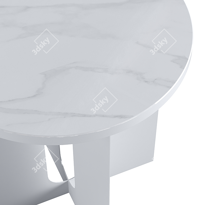 Stylish Path Metal Marble Table 3D model image 2