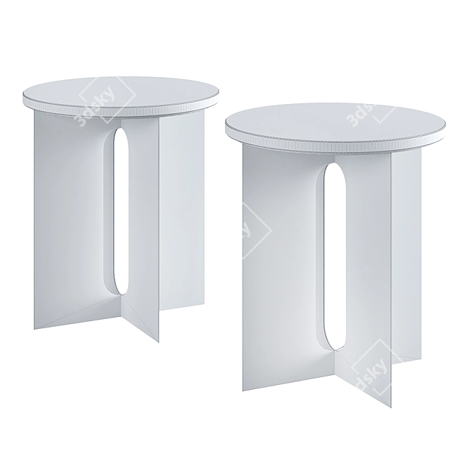 Stylish Path Metal Marble Table 3D model image 3