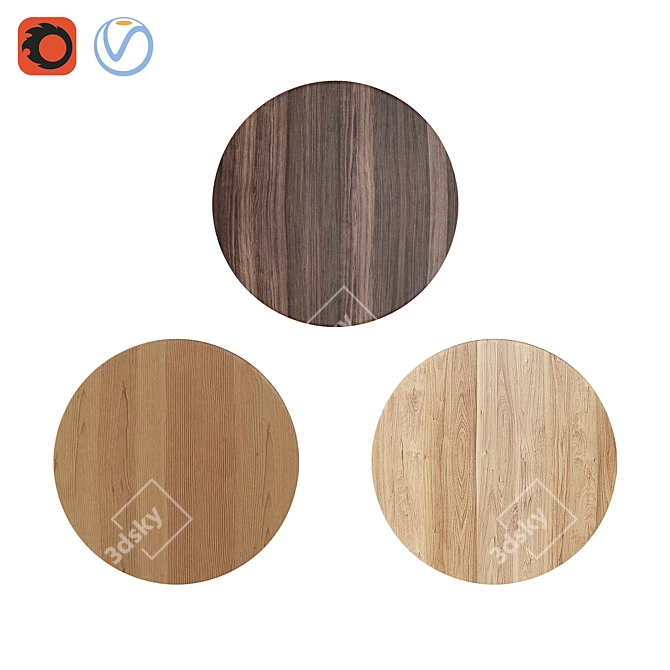 Rustic Wooden Wall Lights Set 3D model image 5