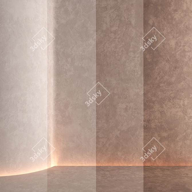 Seamless Textured Decorative Plaster 3D model image 4