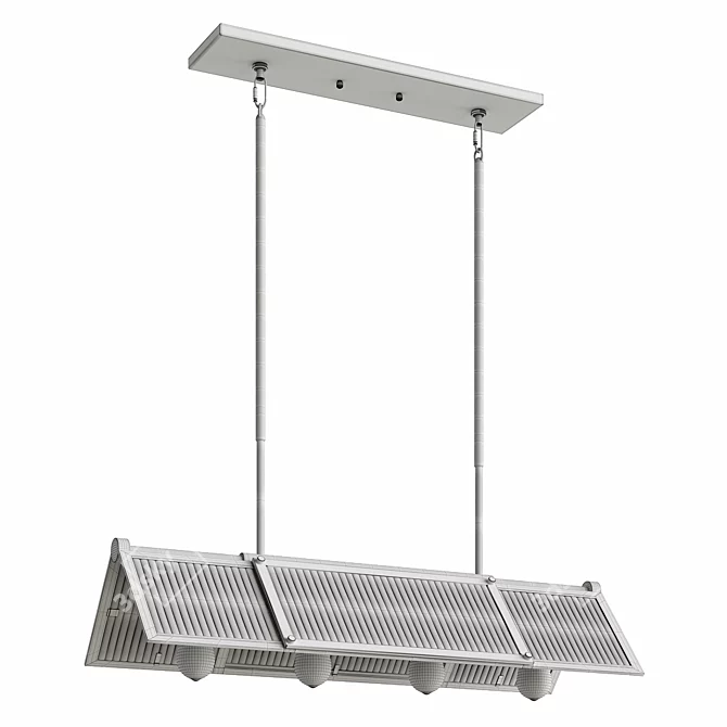 Linear Pendant Light Fixture Modern 3D model image 1