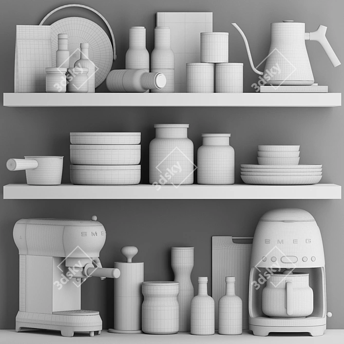Multi-Format Kitchen Accessories Set 3D model image 4