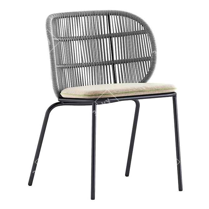 Stylish Kodo Dining Chair 3D model image 2