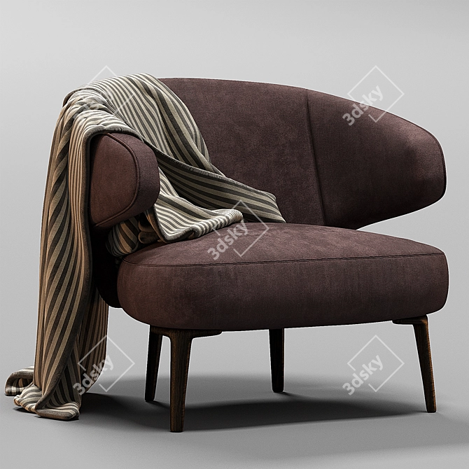 Elegant Aston Armchair Minotti 3D model image 6