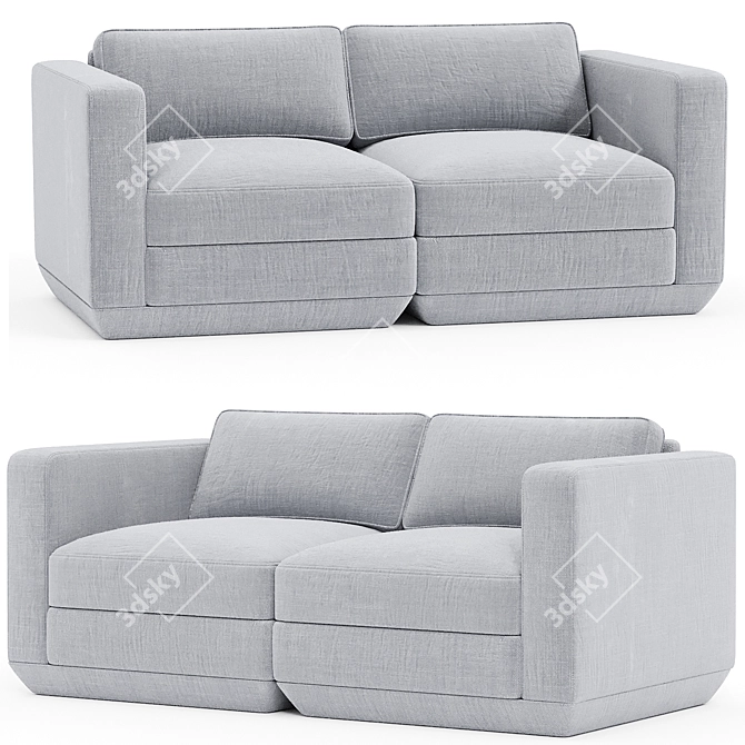 Modern Podium 2-Pc Sofa 3D model image 3