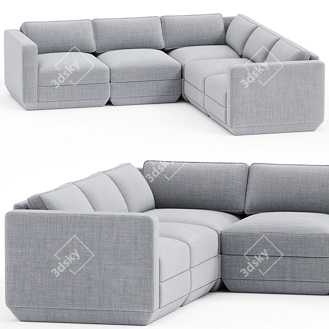 Podium Corner Sectional 5-Piece Set 3D model image 3