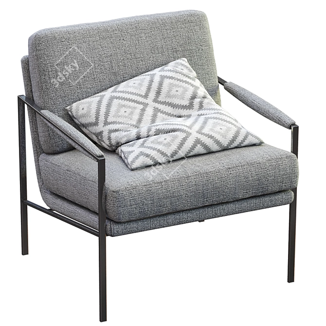 Modern Grey Armchair by Olta 3D model image 1