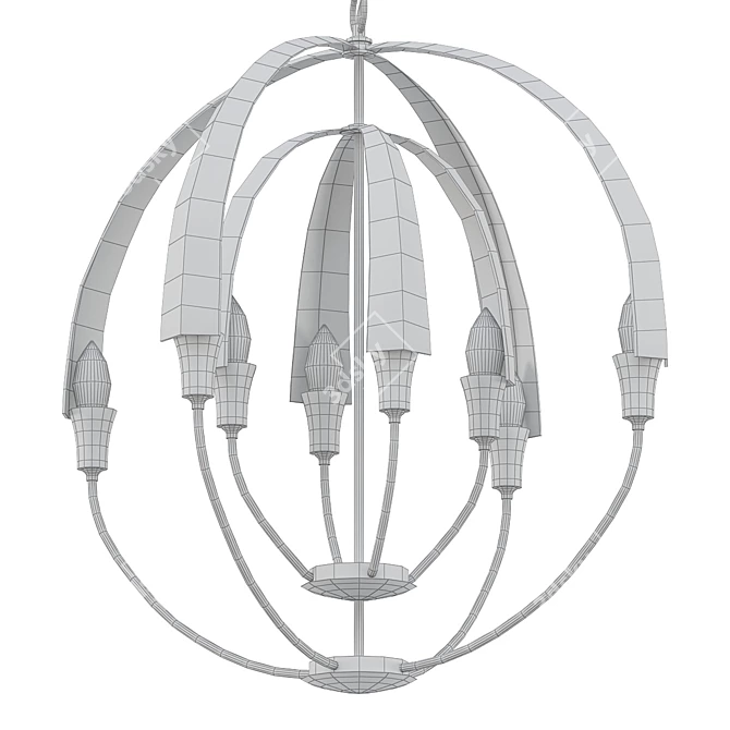 Elegant Double Cirque Chandelier 3D model image 1