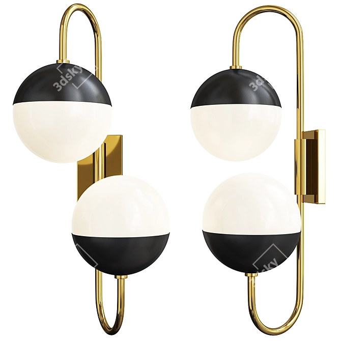 Adjustable Mid-Century Globe Sconce 3D model image 2