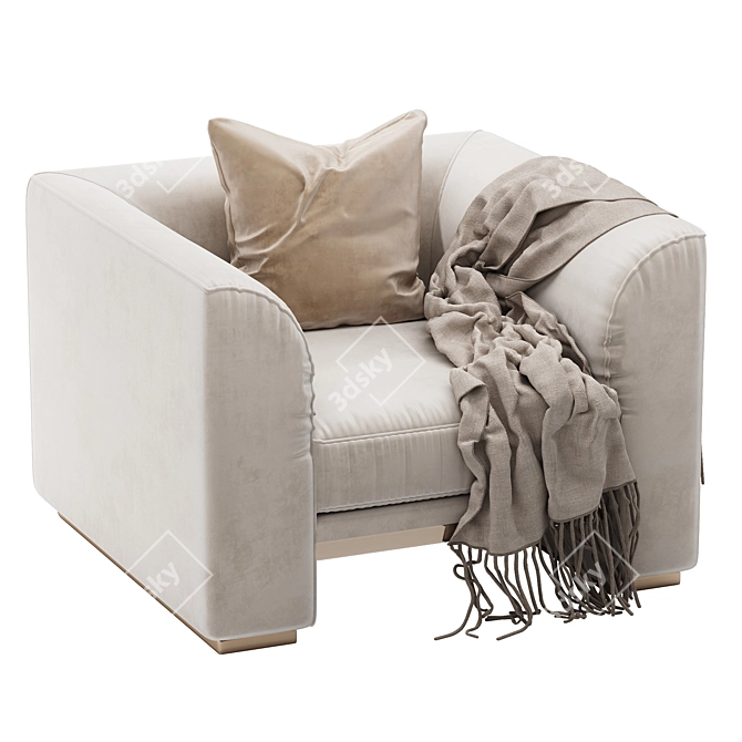 Luxury ZANABONI Masterpiece Armchair 3D model image 3