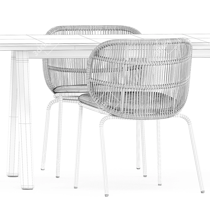 Kodo Dining Set: Chair & Table 3D model image 4