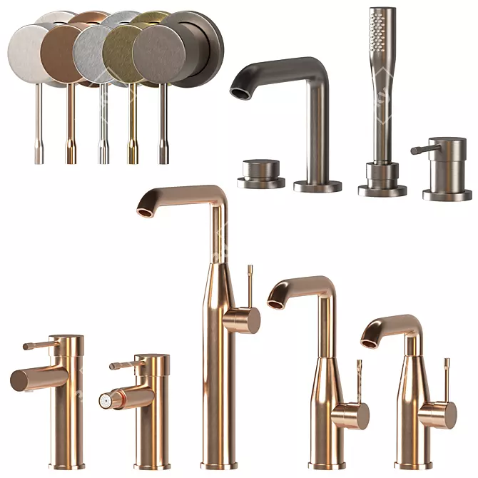 Modern GROHE ESSENCE Faucet Set 3D model image 1