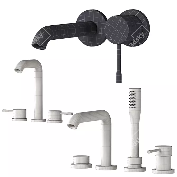 Modern GROHE ESSENCE Faucet Set 3D model image 5