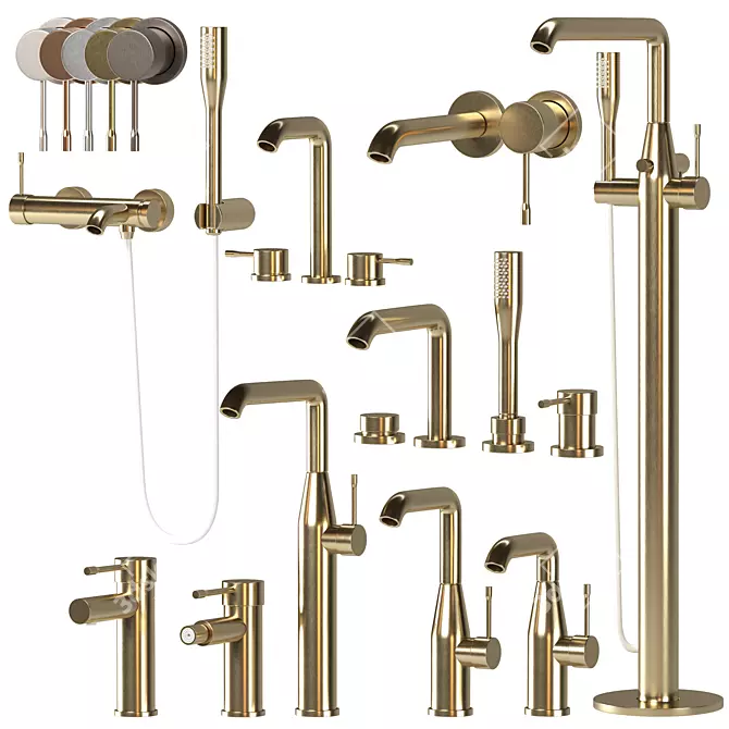 Modern GROHE ESSENCE Faucet Set 3D model image 6