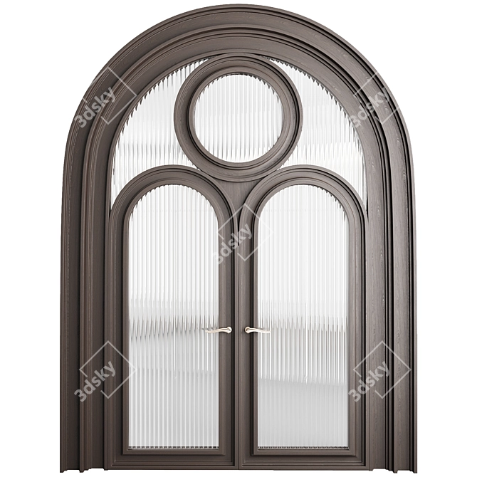 Elegant Arched Door Set 3D model image 3