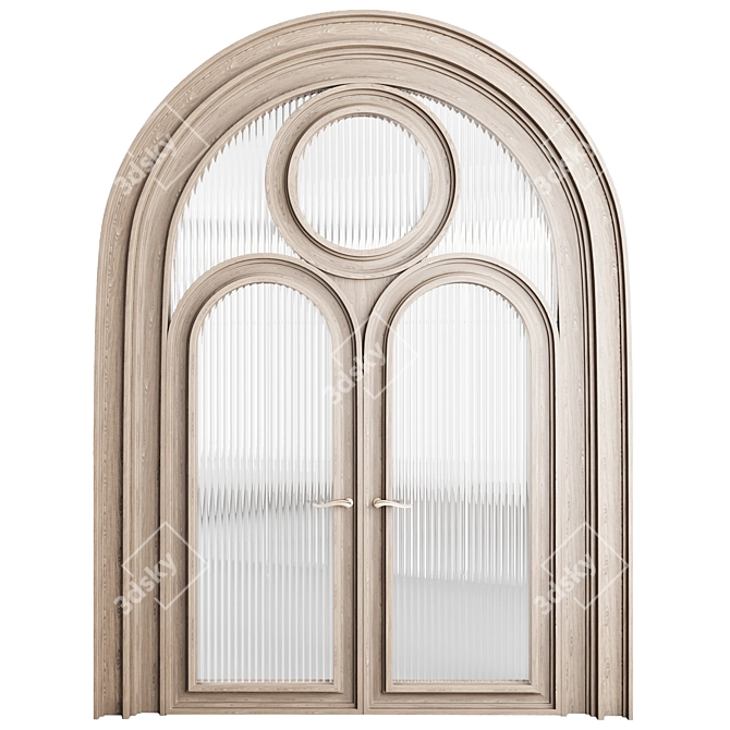 Elegant Arched Door Set 3D model image 6