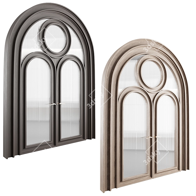 Elegant Arched Door Set 3D model image 10