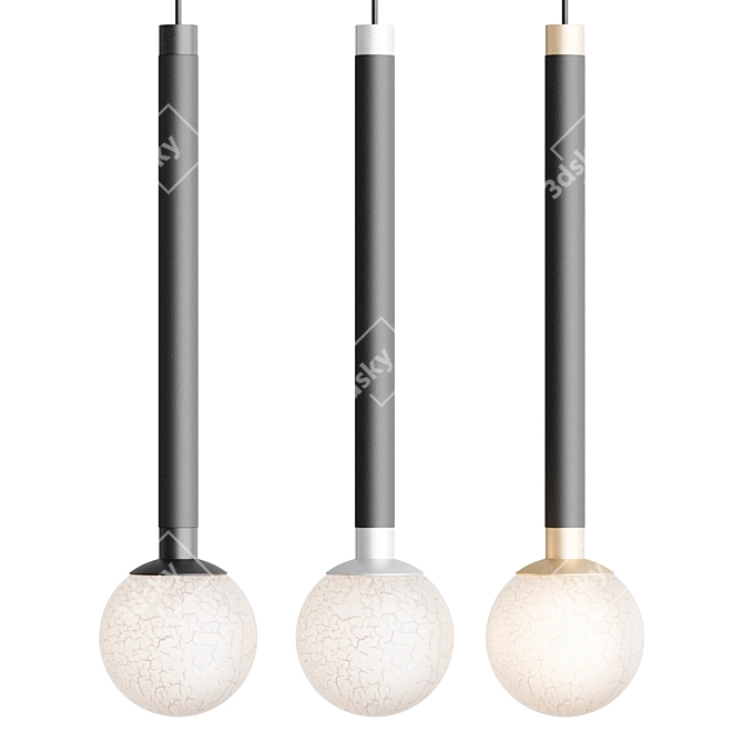 Haute Couture Crystal Ball Pendant 3D model image 3