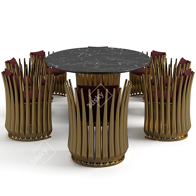 Luxury Visionnaire Outdoor Dining Set 3D model image 2