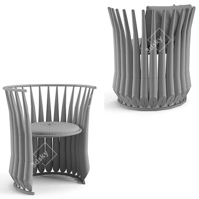 Luxury Visionnaire Outdoor Dining Set 3D model image 4
