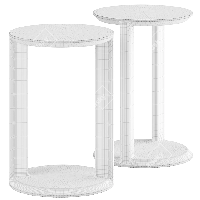 Handcrafted BOAZ Side Table 3D model image 3