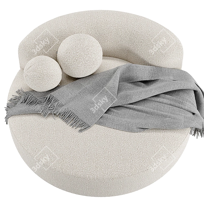 Eichholtz Björn Round Sofa & Cushions 3D model image 3