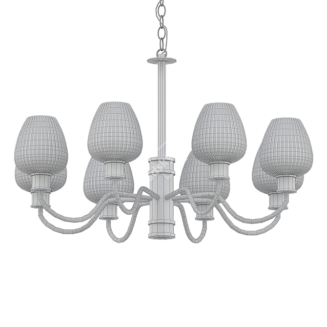 Modern Windsor Ceiling Light 3D model image 2