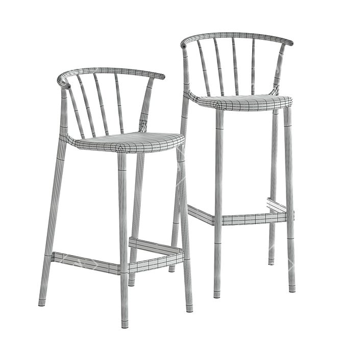 Resol Designer Modern 3D Stool 3D model image 2