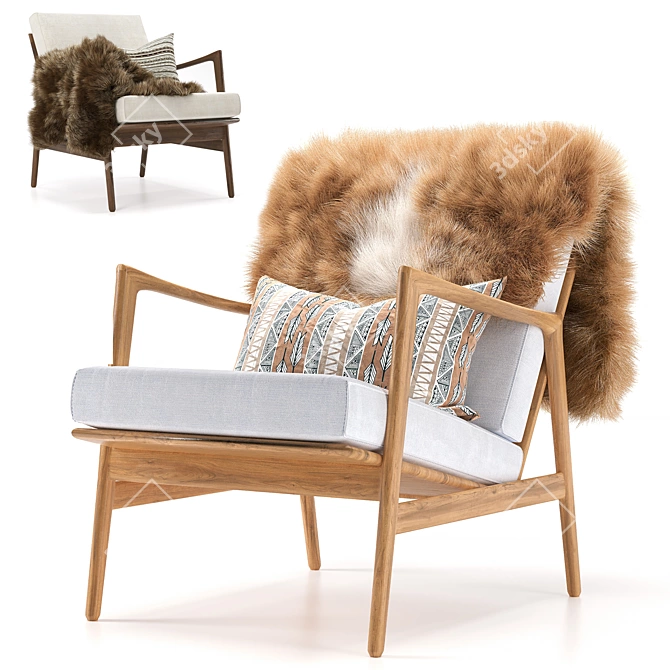 Retro Stefan Armchair Scandinavia 60s 3D model image 1