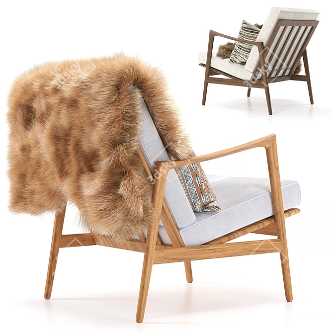 Retro Stefan Armchair Scandinavia 60s 3D model image 3