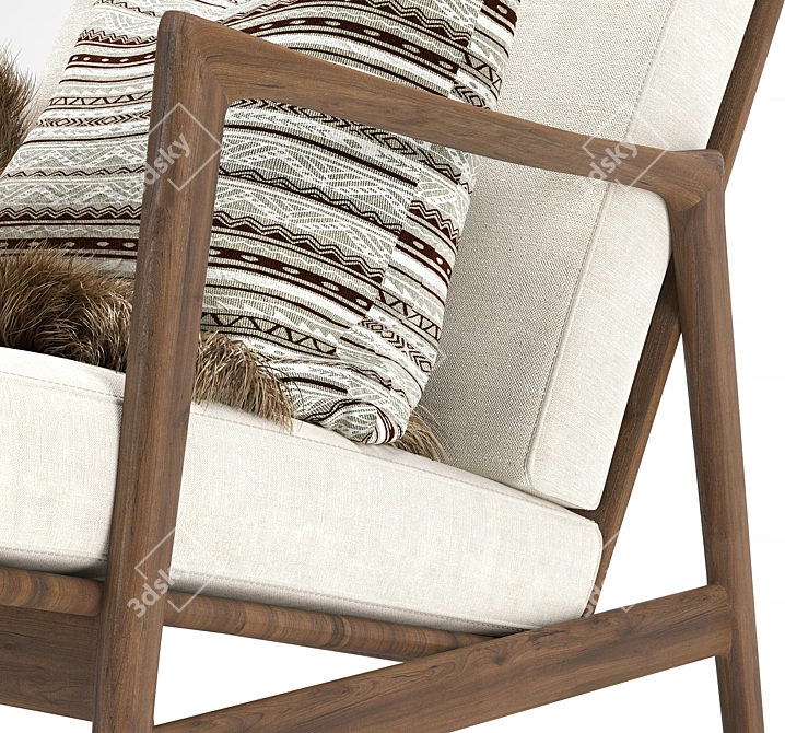 Retro Stefan Armchair Scandinavia 60s 3D model image 6