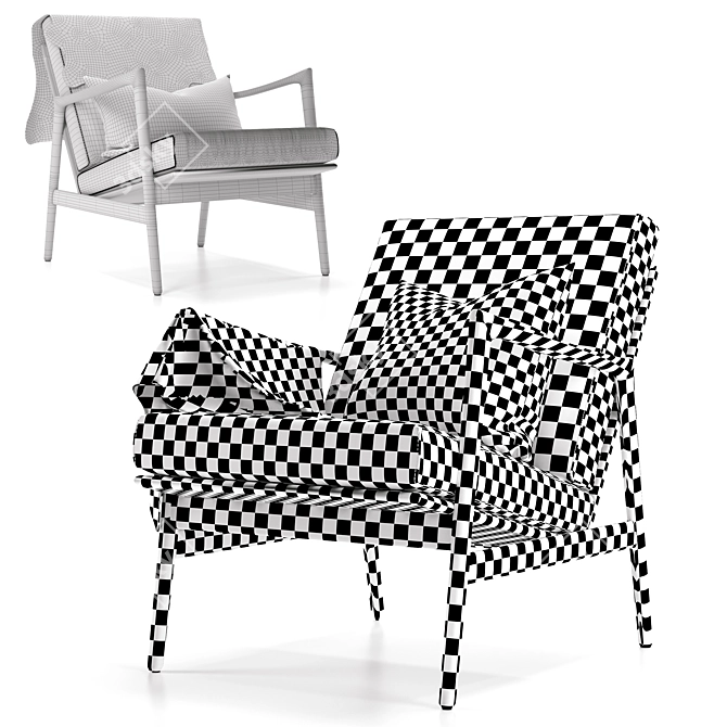 Retro Stefan Armchair Scandinavia 60s 3D model image 13