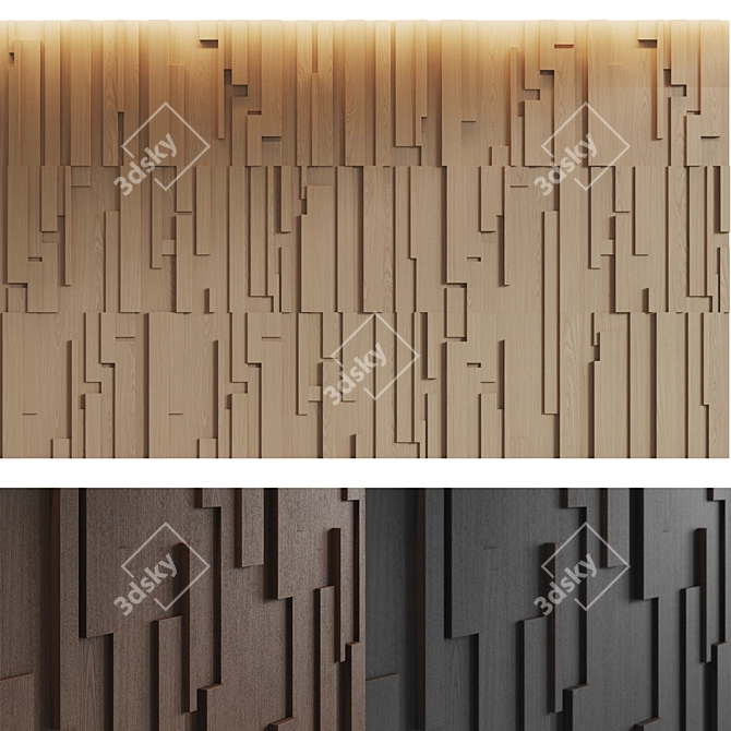 Modular Decorative Wall Panel by Emmemobili 3D model image 1