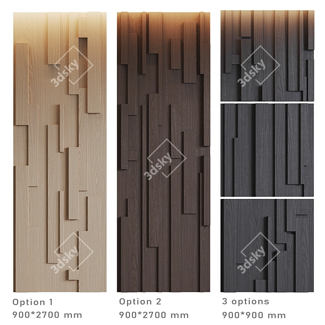 Modular Decorative Wall Panel by Emmemobili 3D model image 2