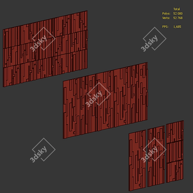 Modular Decorative Wall Panel by Emmemobili 3D model image 16