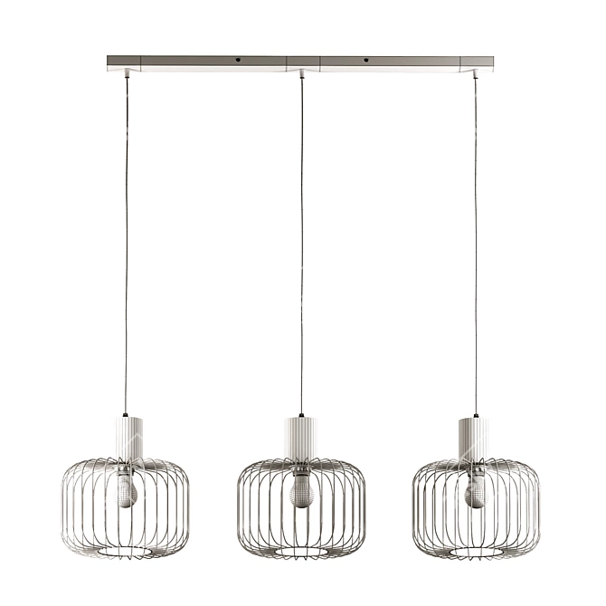 Modern Black Metal Pendant Light 3D model image 2