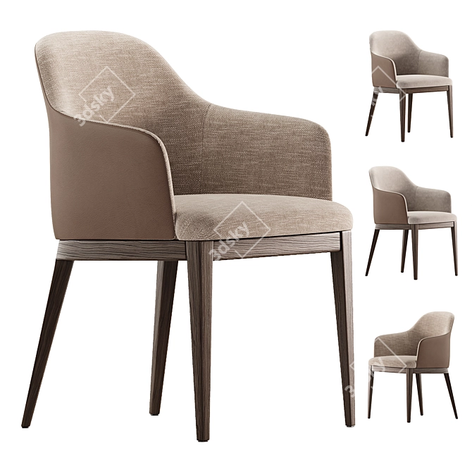 Marco Chair: Premium Upholstered Seating 3D model image 2