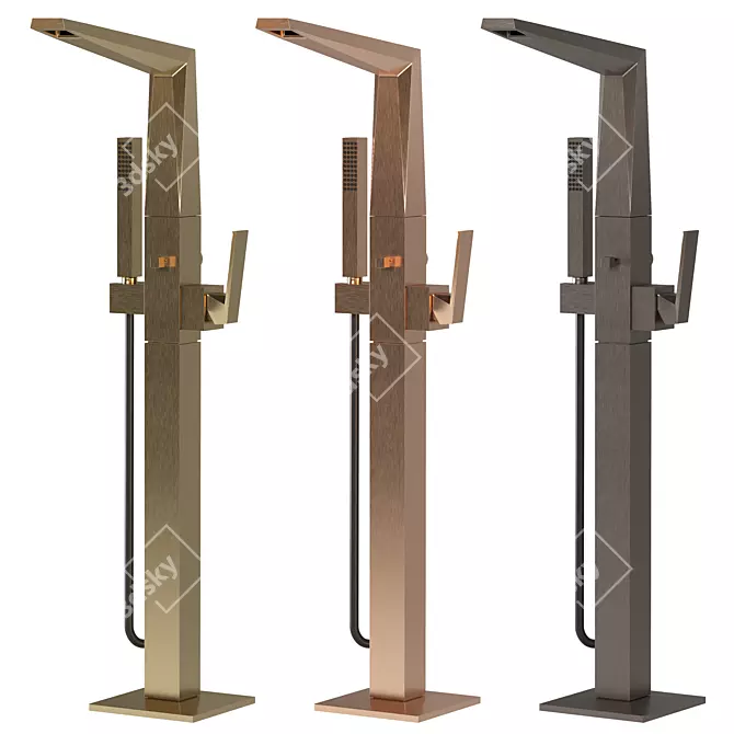 European Design Faucet Set 3D model image 2