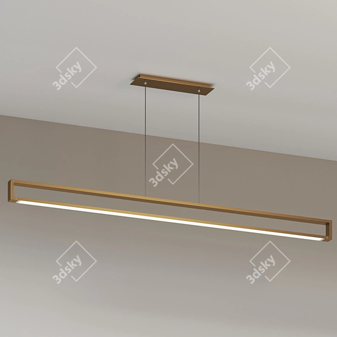 Futuristic Industrial LED Linear Pendant 3D model image 4