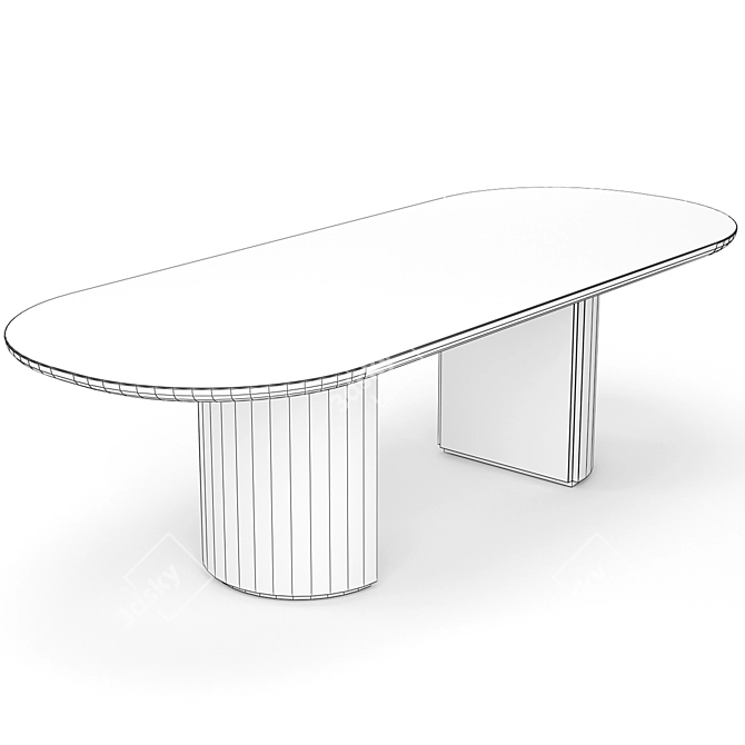 Modern Scandinavian Dining Set 3D model image 5