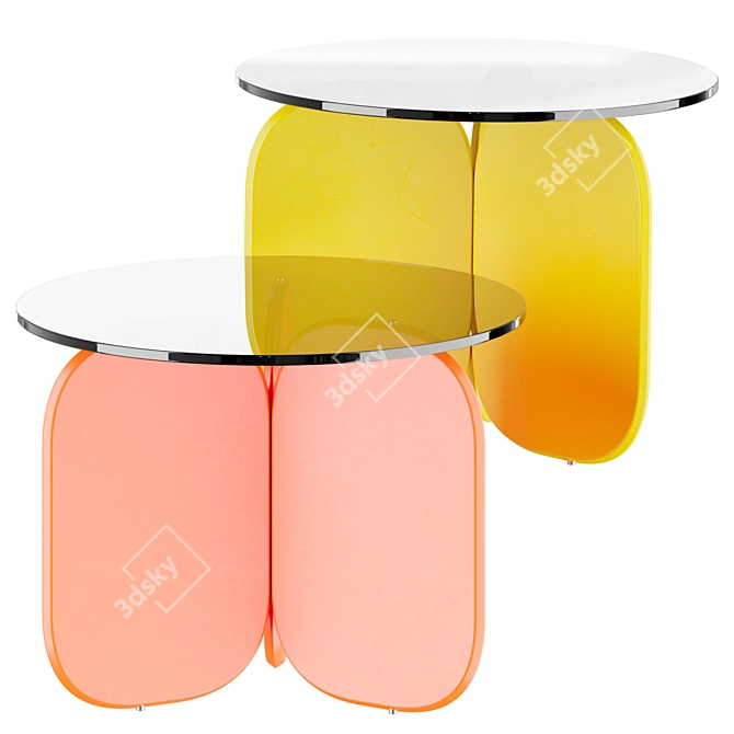  Glass Round Coffee Table "La Isla 3D model image 2