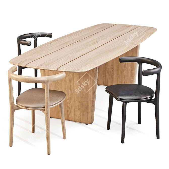 Baxter Dining Set: Nairobi & Himba 3D model image 1