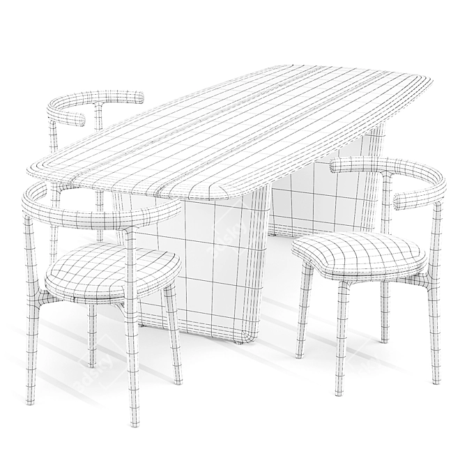 Baxter Dining Set: Nairobi & Himba 3D model image 2