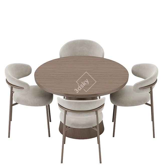 Modern Dining Set Furniture Collection 3D model image 2