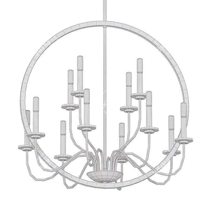 Luxury Modern Farmhouse Chandelier 3D model image 2