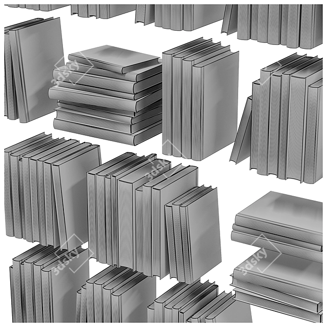 Beige Book Set, Unique Titles 3D model image 6