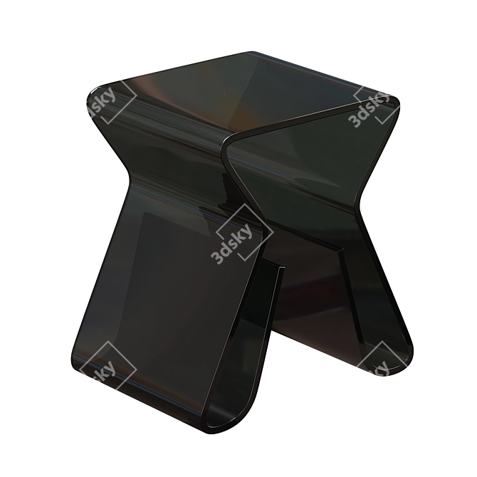 Sleek Acrylic Modern Side Table 3D model image 2